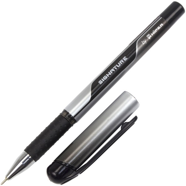 Ручка масляна кулькова Hiper Signature 0,7 мм чорна (10) (100) (1000) HO-100