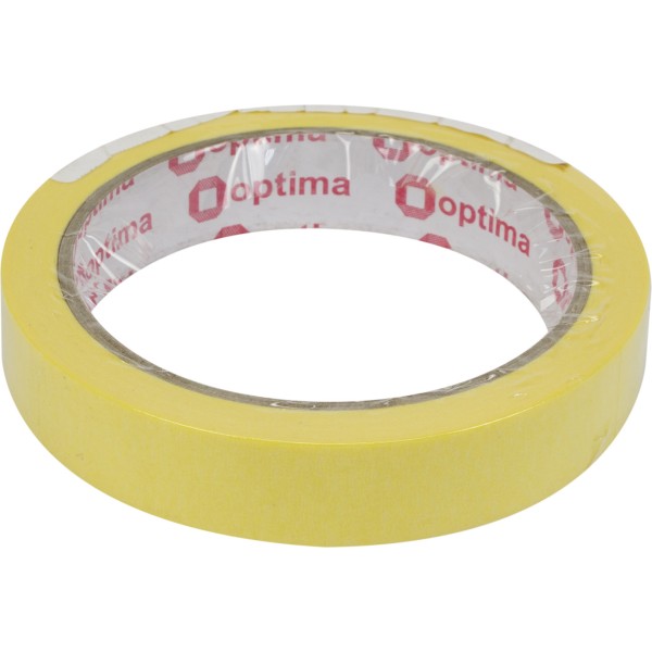 Стрічка клейка малярна Optima 18 ммх27 м жовта (1) O45340