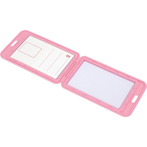 Бейдж Axent вертикальний 50х84 мм, РР, рожевий (5) 4530-10