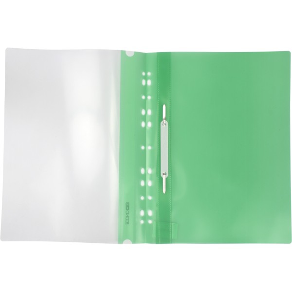 Папка-швидкозшивач Economix А4 з перфорацією глянцева прозорий верх зелена (10) (300) E31510-04 