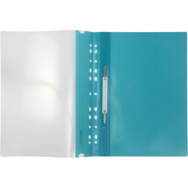 Папка-швидкозшивач Economix A4 з прозорим верхом з перфорацією глянець бірюза (10) (300) E31510-21