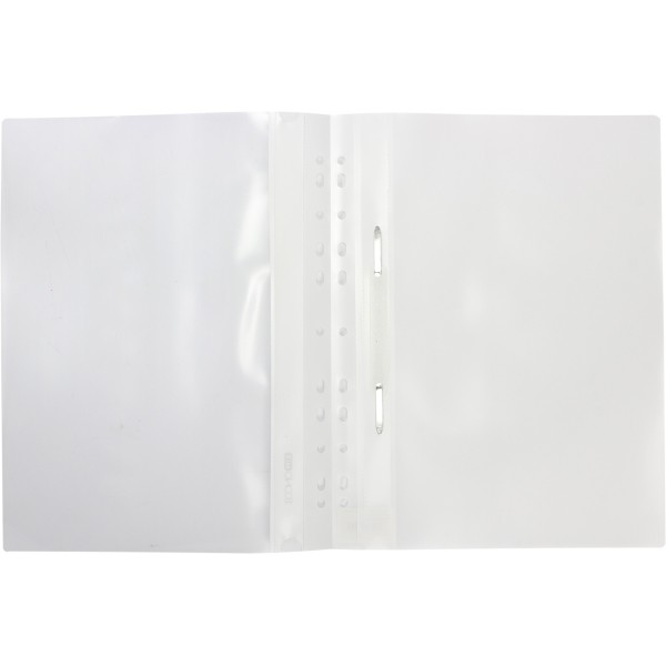 Папка-швидкозшивач Economix A4 з прозорим верхом з перфорацією глянець біла (10) (300) E31510-14
