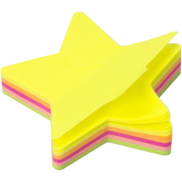 Блок для заміток з липким шаром 45 х50 мм 80 аркушів неоновий мікс Economix Зірка (12) Е20955