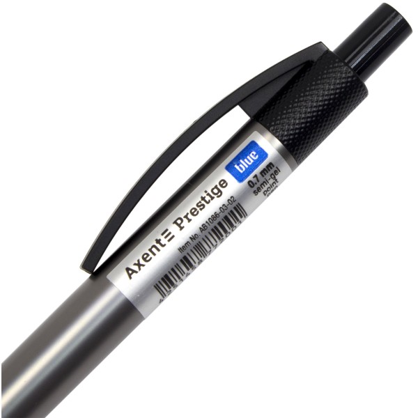 Ручка автоматическая масляная Axent Prestige синяя корпус серый (12) AB1086-03-02