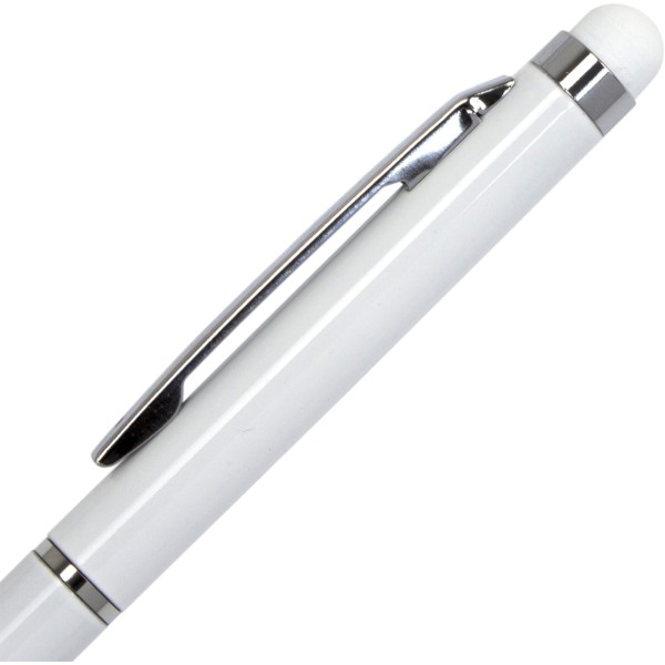 Ручка кулькова Economix Stylus синя,металева,корпус білий (50) E10308-14  