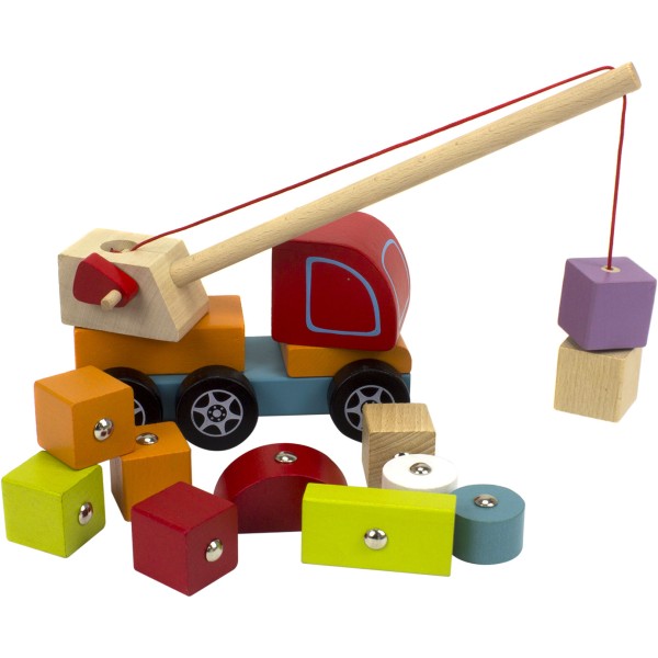 Игрушка деревянная Машинка Авто-кран Cubika 13982