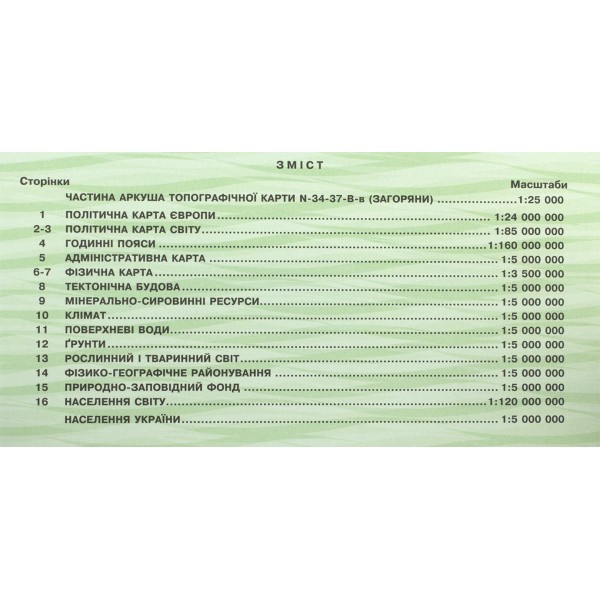 Контурна карта Україна у світі: природа, населення 8 клас А4 Картографія 7028