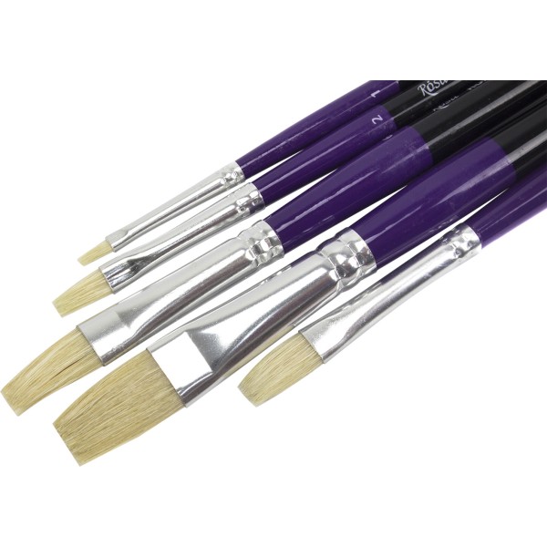 Набір пензлів художніх Rosa Start щетина плоскі 5 шт. 1,2,4,6,8 186113