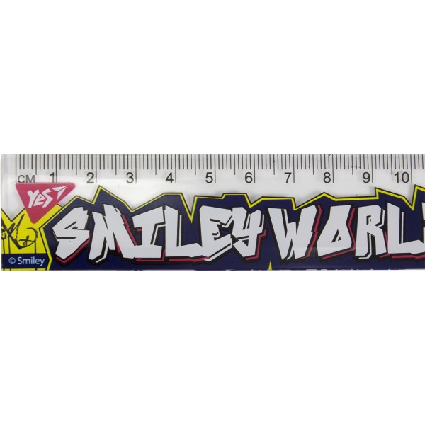 Лінійка пластикова 20 см Yes Smiley World Pattern (50) 370501 