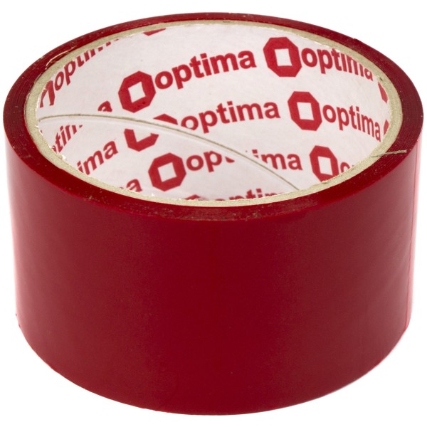 Стрічка клейка канцелярська Optima 48 ммх30 м червона (6) (72) O45304-03