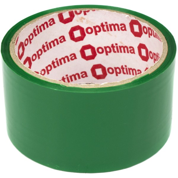Стрічка клейка канцелярська Optima 48 ммх30 м зелена (6) (72) O45304-04