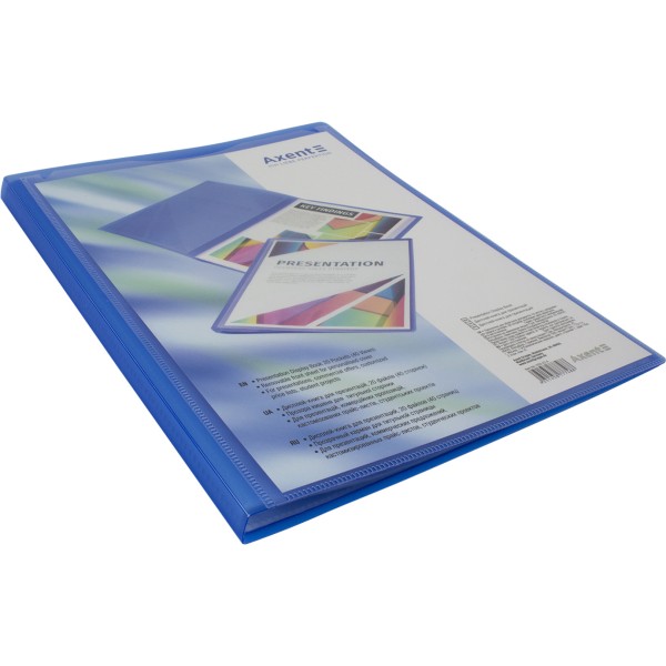Папка на 20 файлов Axent А4 с карманом синяя (24) 1020-22-А