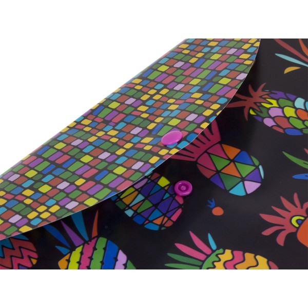 Папка-конверт Yes A4 Black pineapple на кнопке (40) 491660