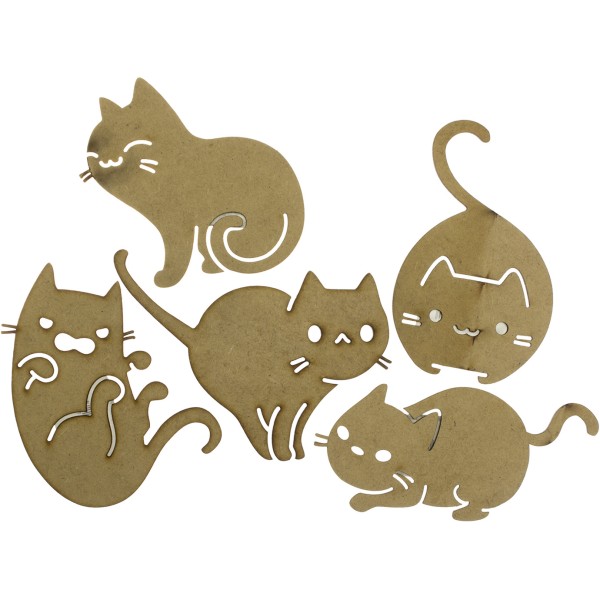 Кот 5х10 см МДФ ассорти (5)