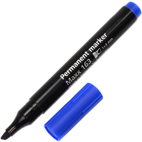 Маркер Permanent Schneider 163 скошенный 1-4мм синий (10) (400) S116303