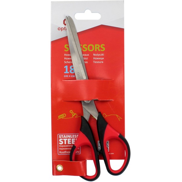 Ножиці офісні Optima O44405 18см з гумовими вставками