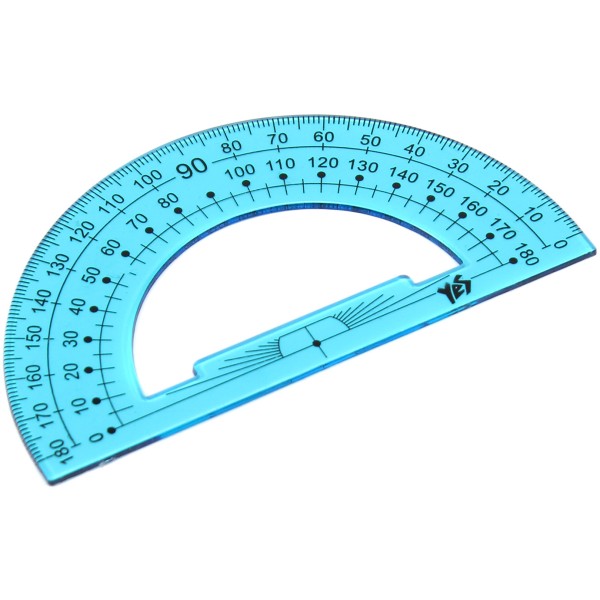Транспортир пластиковий 1 Вересня/Yes прозорий кольоровий 370187