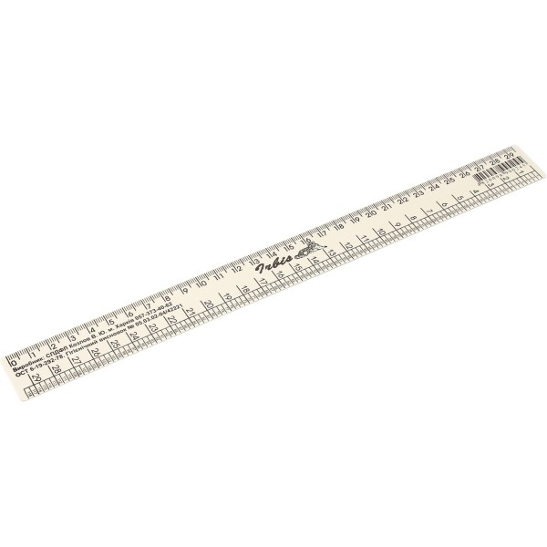 Лінійка пластикова 30см дві шкали закрійника і звичайна (25)