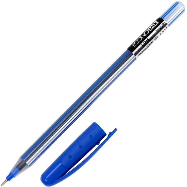 Ручка шариковая масляная Economix Line 0,7мм синяя (50) (100) (2000) E10196-02