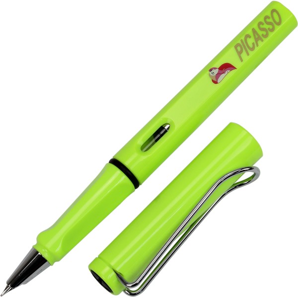 Ручка чернильная Picasso в в пластиковом футляре, с капсулами (3 шт), зеленый корпус 450F