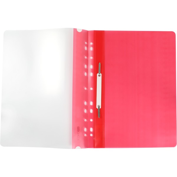 Папка-швидкозшивач Economix А4 з перфорацією глянцева прозорий верх червона (10) (300) E31510-03 