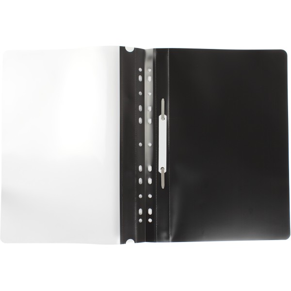 Папка-швидкозшивач Economix А4 з перфорацією глянцева прозорий верх чорна (10) (300) E31510-01 