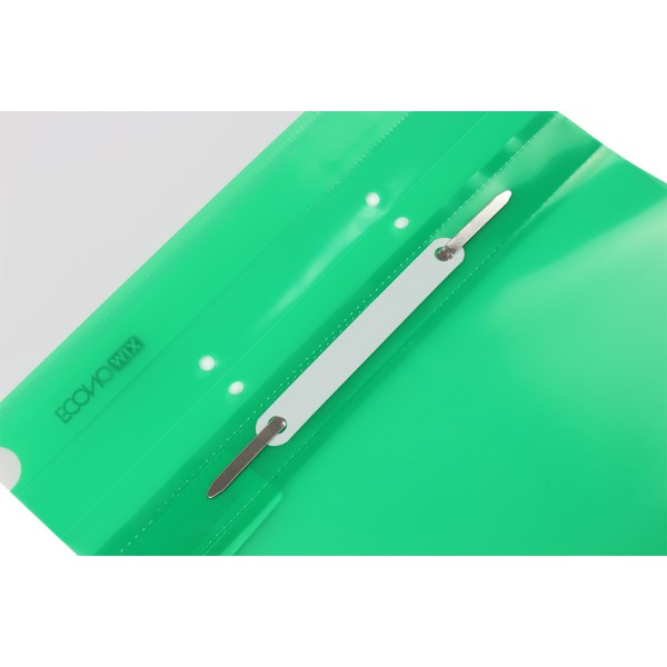 Папка-швидкозшивач Economix А5 з перфорацією прозорий верх зелена (10) (400) E31506-04 