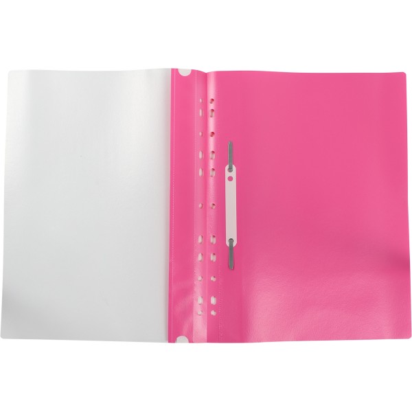 Папка-швидкозшивач Economix Light A4 з прозорим верхом, з перфорацією, апельсин, рожева (10) (300) F38504-09