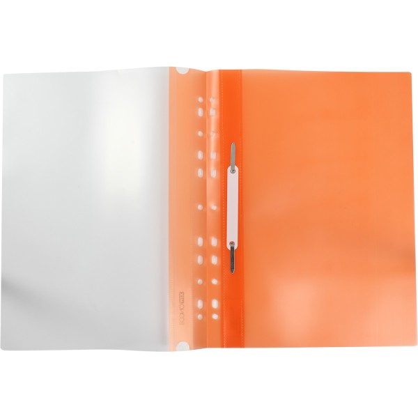 Папка-швидкозшивач Economix А4 з перфорацією прозорий верх глянець помаранчева (10) (300) E31510-06