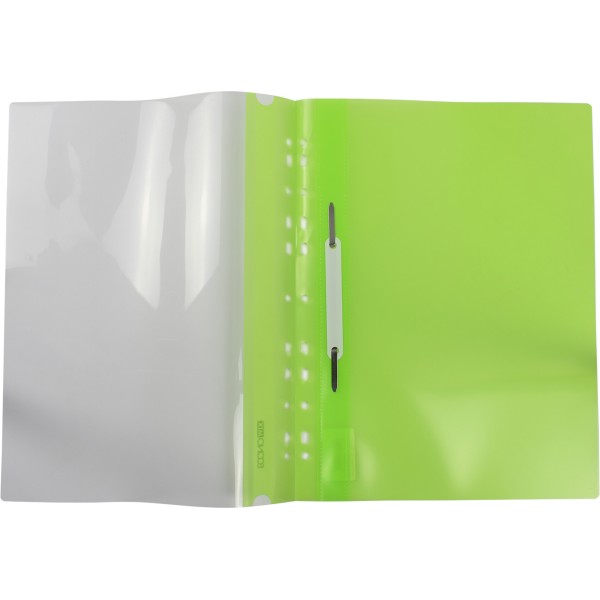 Папка-швидкозшивач Economix А4 з прозорим верхом, з перфорацією, глянцева салатова (10) (300) E31510-13