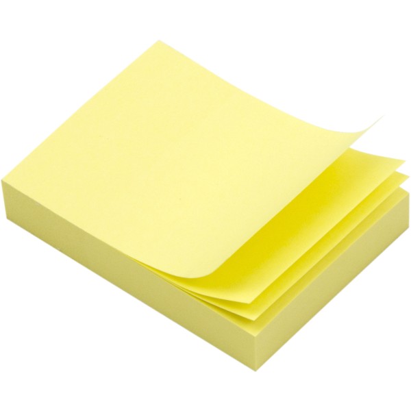Блок для заміток з липким шаром 38х50 мм 100 аркушів жовтий Economix (12) E20930