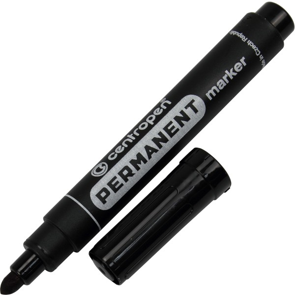 Маркер Centropen Permanent 2,5мм черный (10) (1000) 8566/01