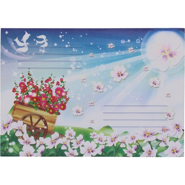 Конверт поштовий С5 (2+0) кольоровий самосклеювальний адресна сітка 140х220мм (10) (100)