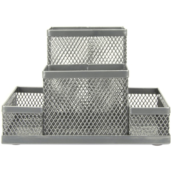 Підставка-органайзер Axent 15,5х10,3х10см металева срібляста 2117-03