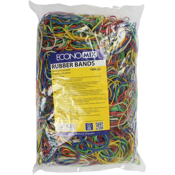 Резинка для грошей Economix 1000г асорті (20) E41503