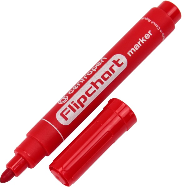 Маркер Centropen Flipchart 2,5мм на водяній основі круглий червоний (10) 8550/02