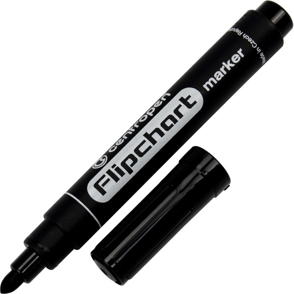 Маркер Centropen Flipchart 2,5мм на водной основе круглый черный (10) 8550/01