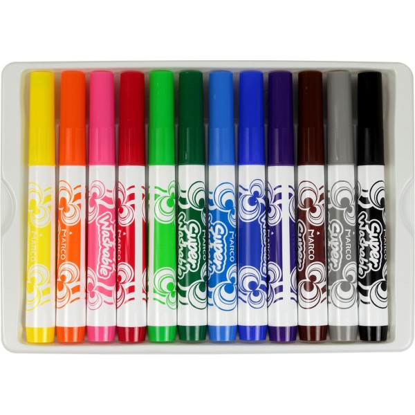 Фломастери Marco 12 кольорів 1,8 мм Jumbo (12) (48) 1632/12