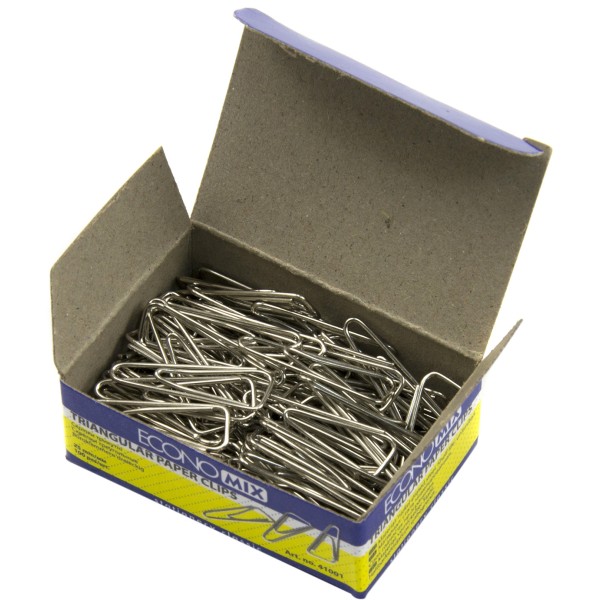 Скріпки 25мм Economix 100 шт трикутні (10) Е41001