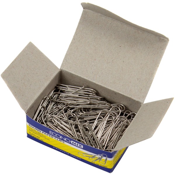 Скріпки Economix 25 мм 100 шт круглі (10) Е41002