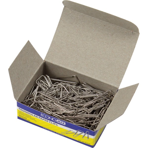 Скріпки Economix 28 мм 100 шт трикутні Е41014