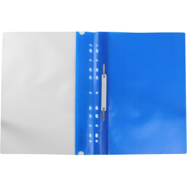 Папка-швидкозшивач Economix Light A4 з прозорим верхом, з перфорацією, апельсин, синя (10) (300) F38504-02