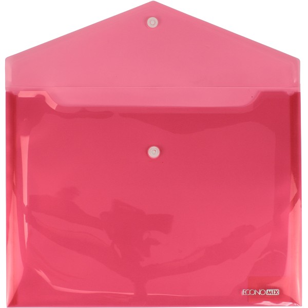 Папка-конверт Economix B5+ на кнопці червона (12) (180) E31302-03 