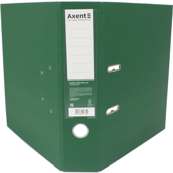 Папка-реєстратор А4 Axent 7,5 см Prestige+ двостороння поліпропілен зелена зібрана (1) (20) 1722-04С-А