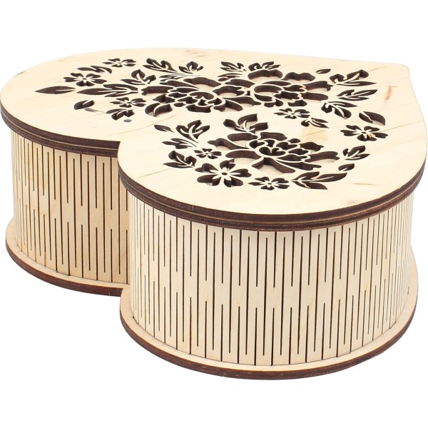 Заготовка фанера Шкатулка серце 20х19см