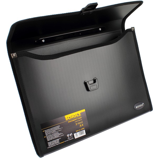 Портфель Scholz А4 3 відділення чорний (1) (10) 10502