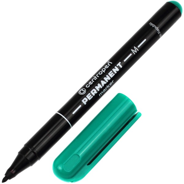 Маркер Centropen Permanent тонкий 1мм зелений (10) (1000) 2846