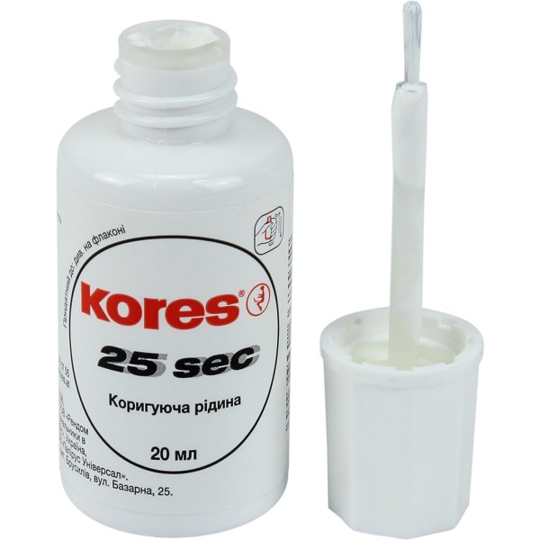 Коректор з пензликом Kores 25 секунд 20мл (10) (520) К66817