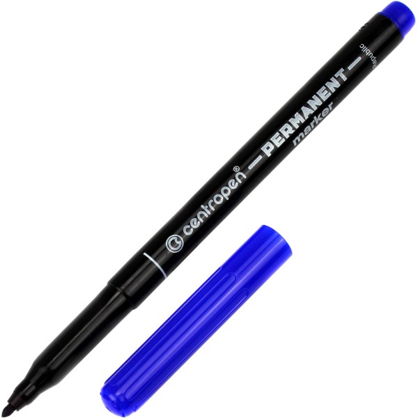 Маркер Centropen Permanent 1мм синій (12) (240) 2536