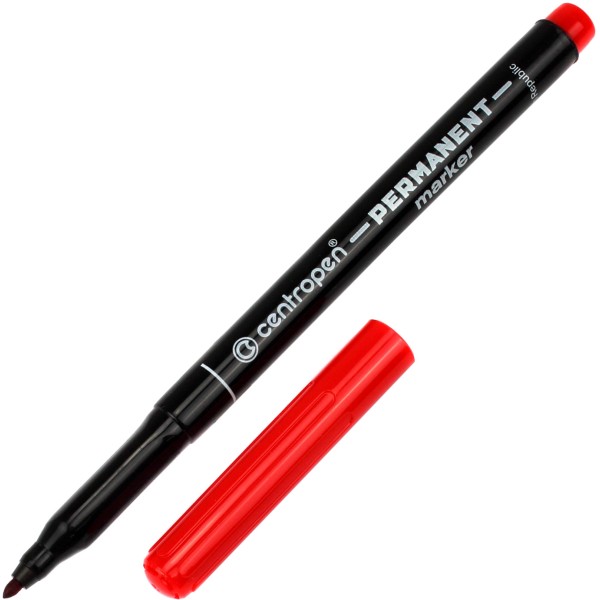 Маркер Centropen Permanent 1мм червоний (12) (240) 2536